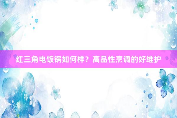 红三角电饭锅如何样？高品性烹调的好维护